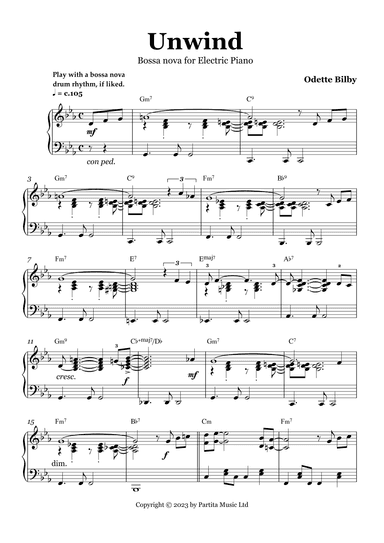 UNWIND (Bossa nova for Electric Piano Solo)