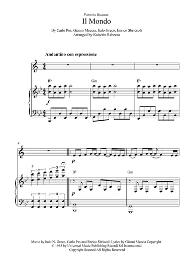 Il Mondo (arr. Kaiserin Rebecca)