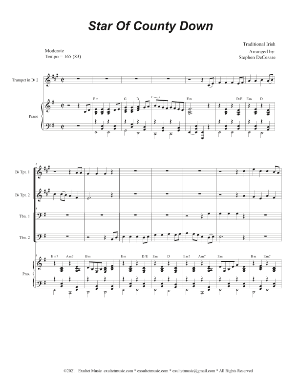 Star Of County Down (Brass Quartet and Piano - Alternate Version) (arr. Stephen DeCesare)
