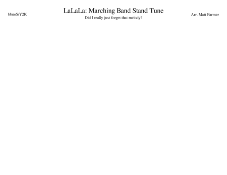 Lalala (arr. Matt Farmer)