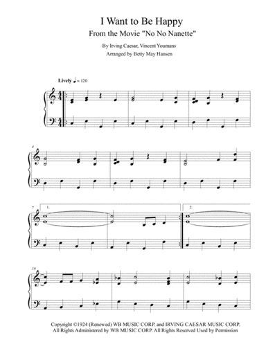 I Want To Be Happy (arr. Betty May Hansen)