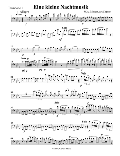 Low Brass-Eine kleine Nachtmusik-Set of Parts (arr. Bud Caputo)
