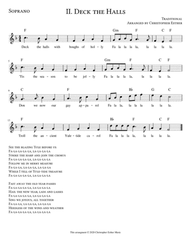 Deck the Halls for Soprano Voice (arr. Christopher Esther)