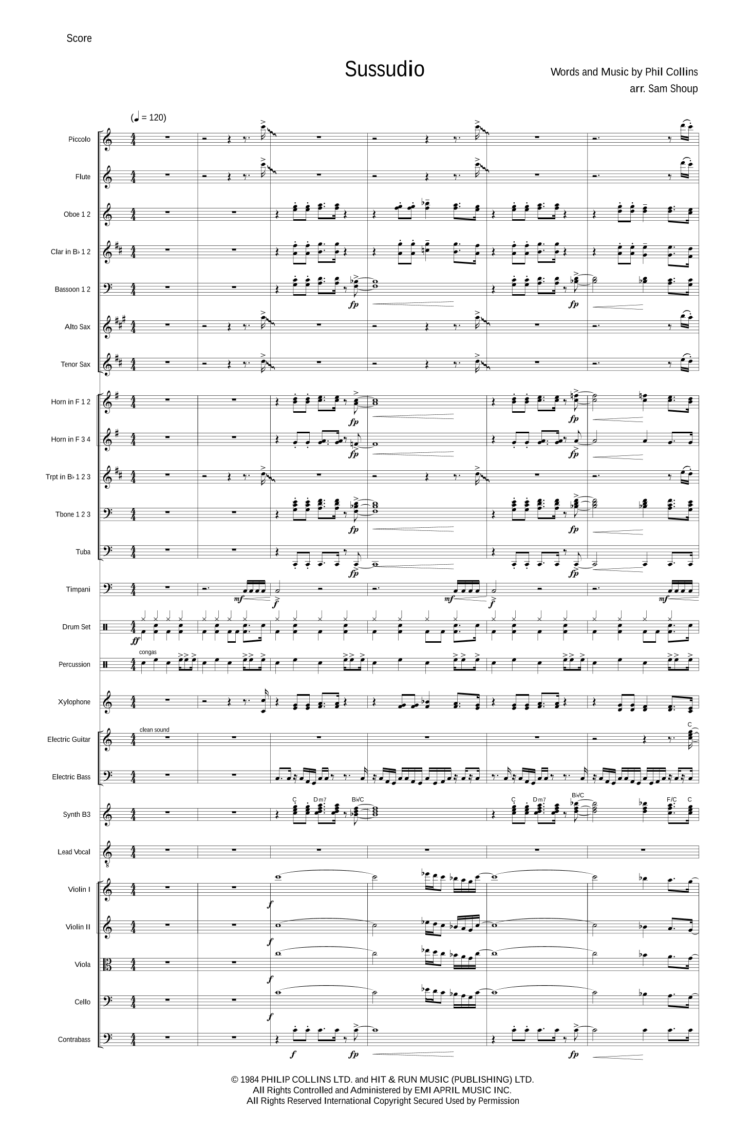 Sussudio (arr. Sam Shoup)