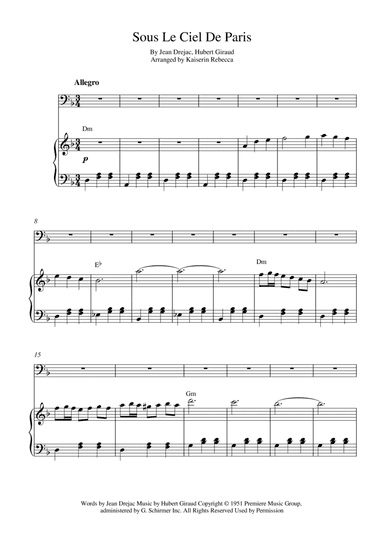 Sous Le Ciel De Paris (arr. Kaiserin Rebecca)