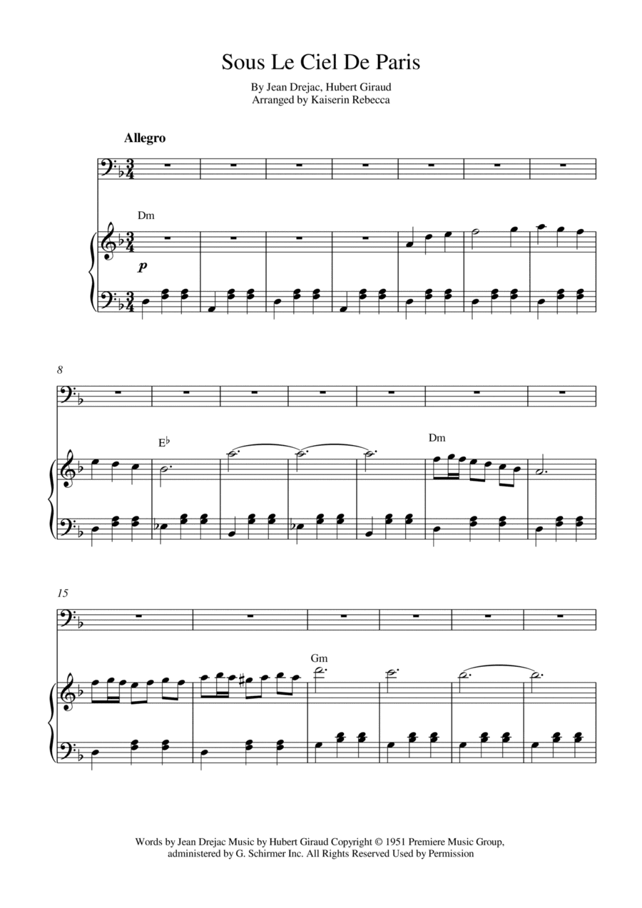 Sous Le Ciel De Paris (arr. Kaiserin Rebecca)