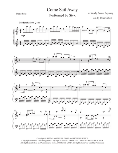 Come Sail Away (arr. Dean Gilbert)
