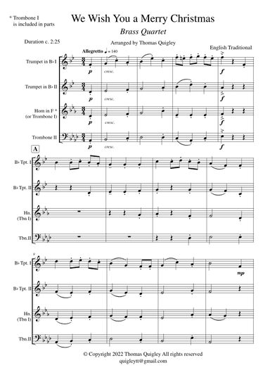 We Wish You a Merry Christmas (arr. Thomas Quigley)