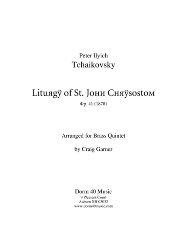 Liturgy of St. John Chrysostom, Op. 41 (arr. Craig Garner)