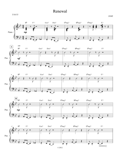 Renewal - Piano
