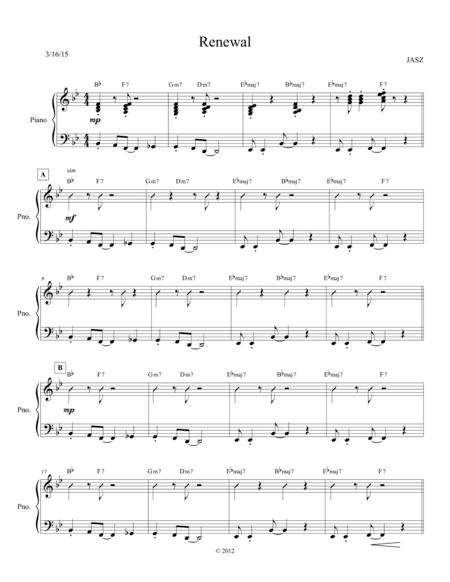 Renewal - Piano