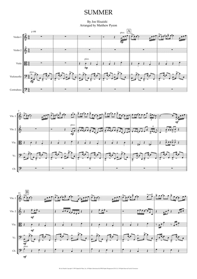 Summer (arr. Matthew pyeon)