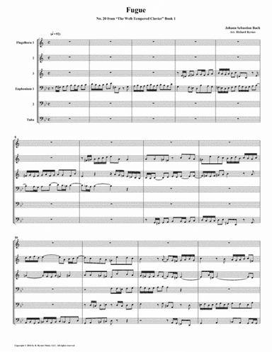 Fugue 20 from Well-Tempered Clavier, Book 1 (Conical Brass Sextet) (arr. Richard Byrnes)
