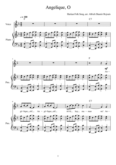 Angelique, O (arr. Allrich Shamir Rejouis)