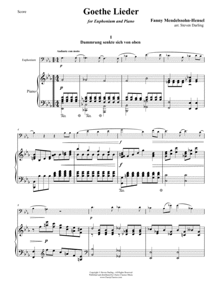 Goethe Lieder for Euphonium solo and Piano (arr. Darling, Steven)