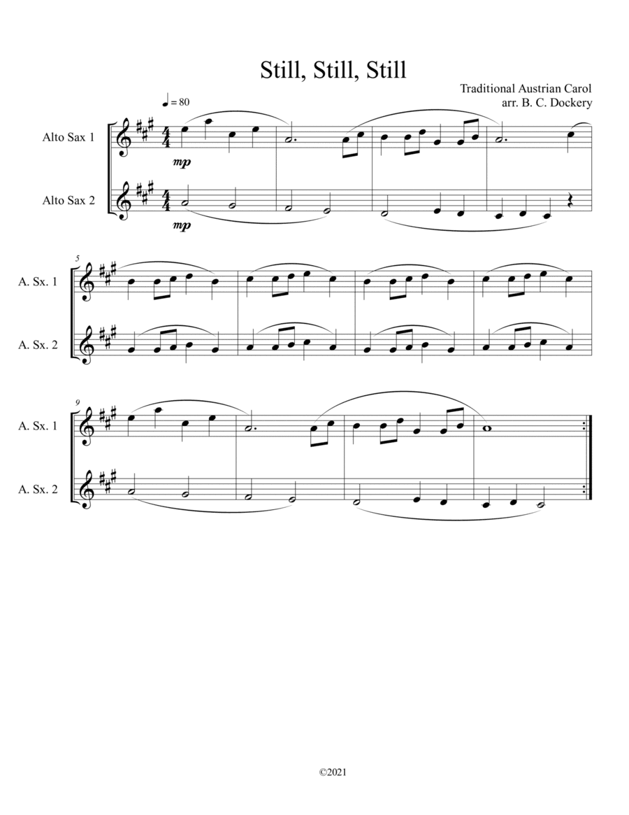Still, Still, Still (Alto Sax Duet) (arr. B. C. Dockery)