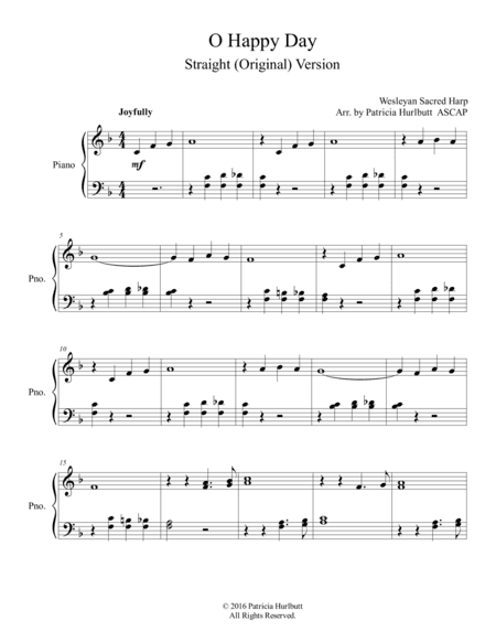O Happy Day (Two Versions) (arr. Patricia Hurlbutt)