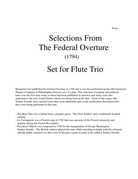 1794! Federal Overture for Flute Trio (arr. John Gibson)