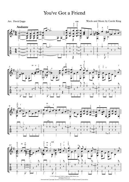 You've Got A Friend (arr. David Jaggs)