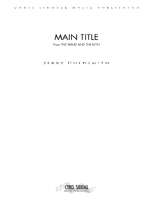 The Wind And The Lion - Score Only (arr. Chris Siddall)