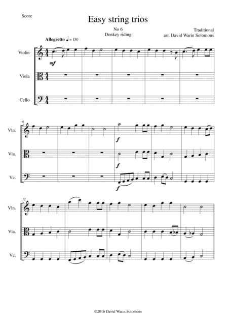 Donkey Riding for string trio (arr. David Warin Solomons)