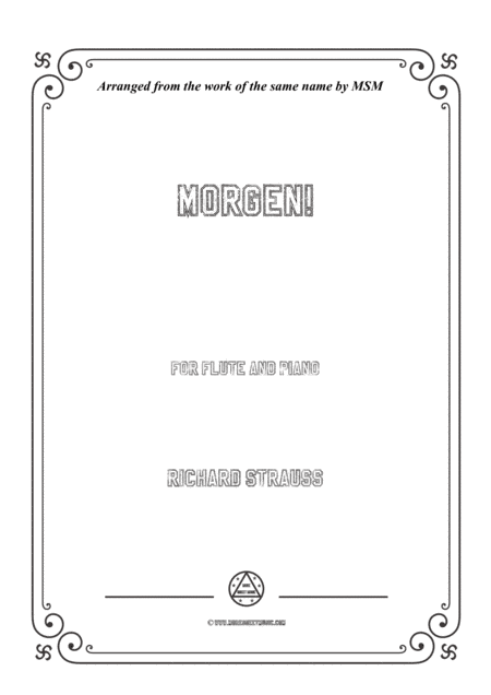 Richard Strauss-Morgen!, for Flute and Piano (arr. MSM)