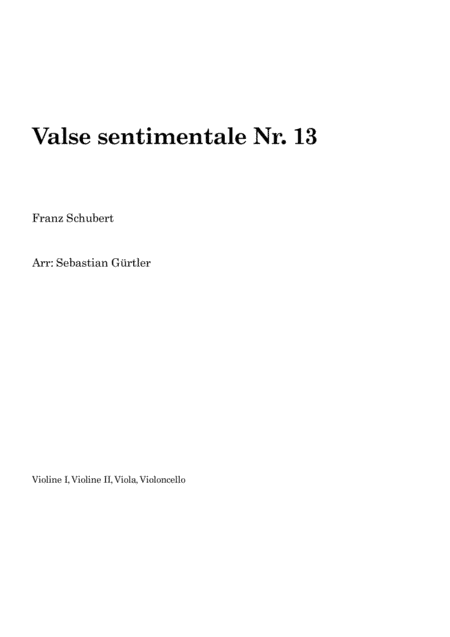 Valse sentimental Nr. 13 (arr. Sebastian Guertler)