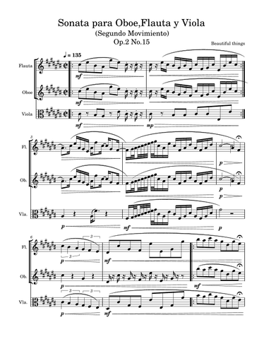 Sonata para Oboe,Flauta y Viola(Segundo Movimiento)-Beautiful things Op.2 No.15