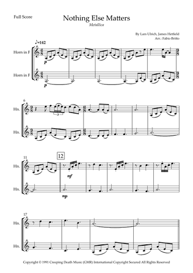 Nothing Else Matters (arr. Fabio Britto)