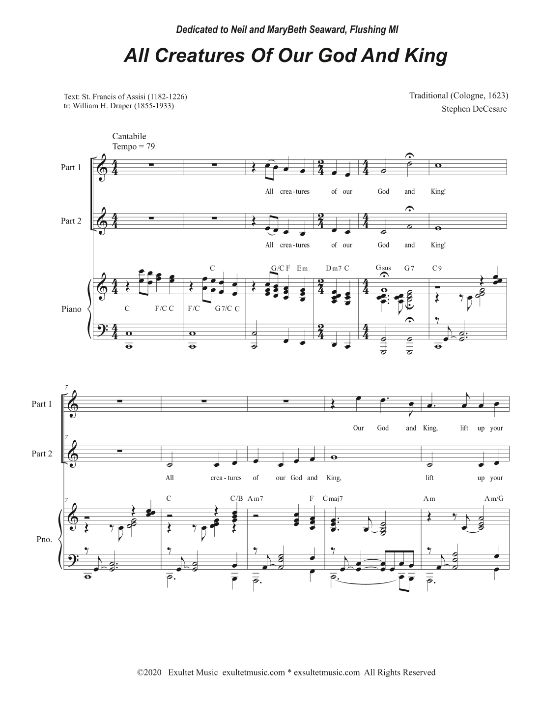 All Creatures Of Our God And King (2-part choir) (arr. Stephen DeCesare)