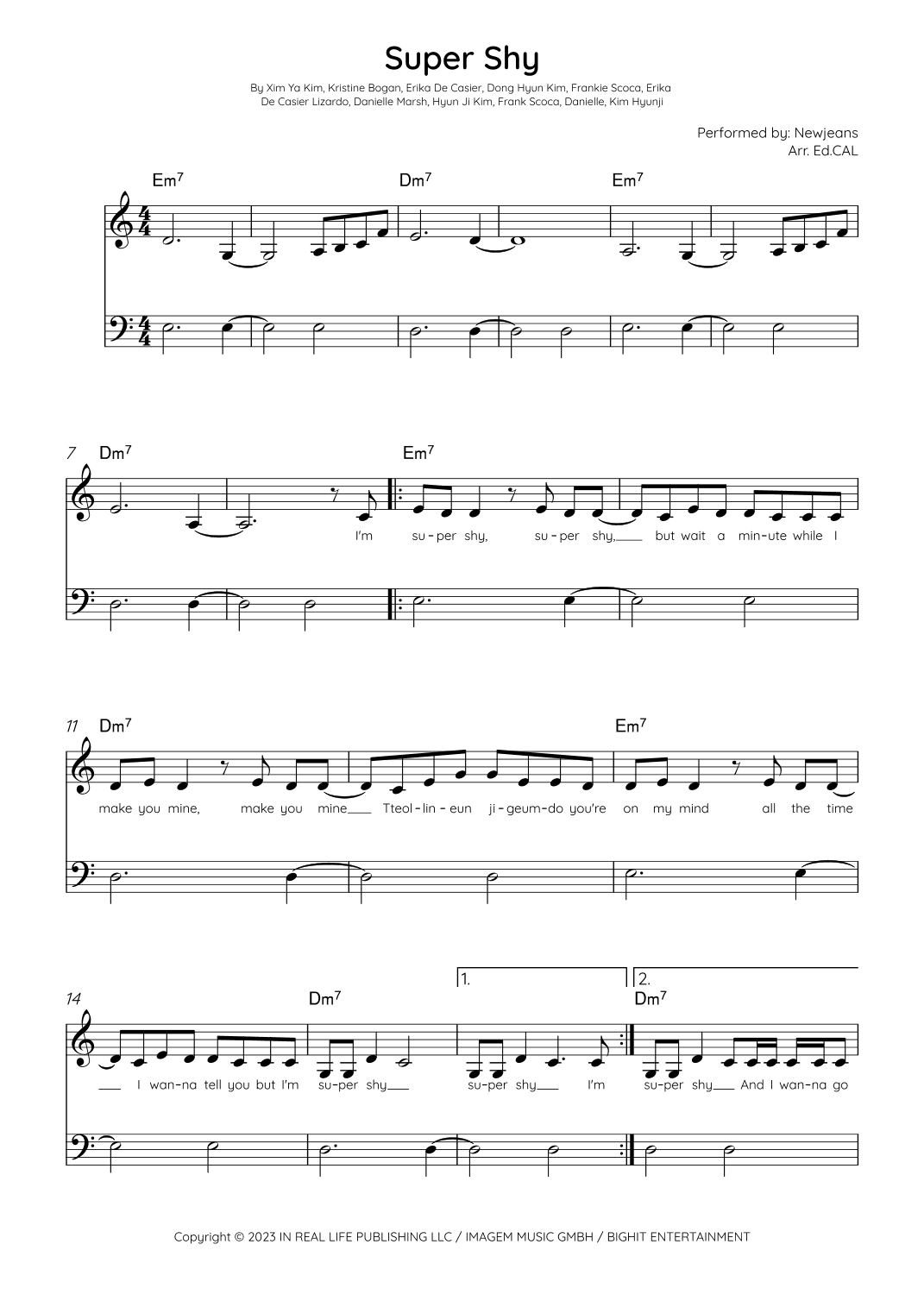 Super Shy (arr. Arr. Ed.CAL)
