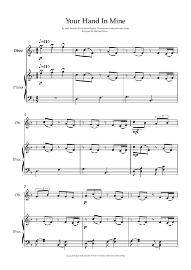 Your Hand In Mine (arr. Matthew pyeon)