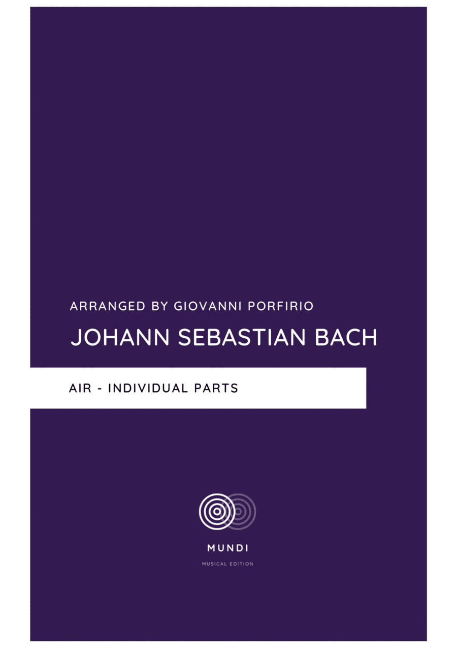 AIR, Bach (Sax Quartet - Individual Parts) (arr. Giovanni Porfirio)
