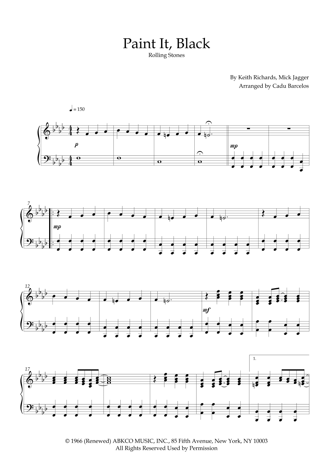 Paint It, Black (arr. Cadu Barcelos)