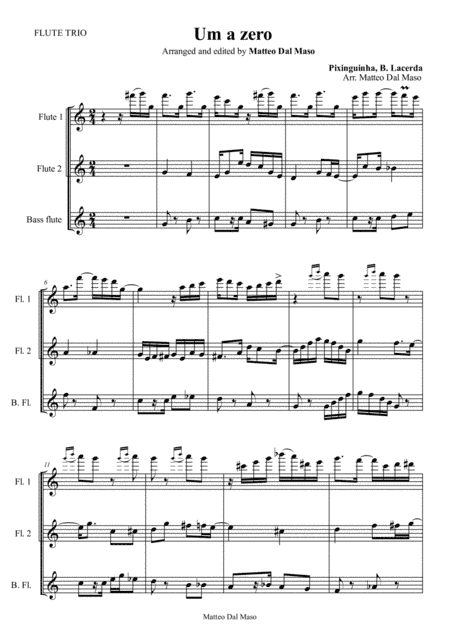Um a zero - FLUTE TRIO (arr. Matteo Dal Maso)