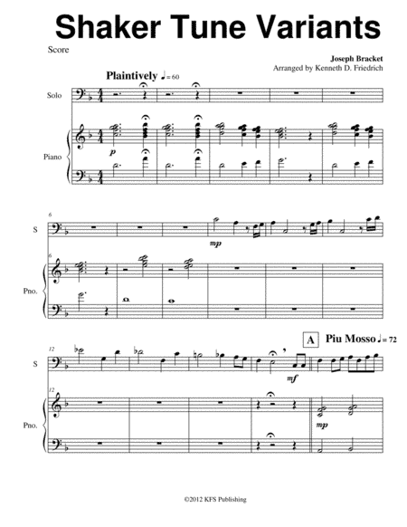 Shaker Tune Variants (arr. Kenneth D. Friedrich)