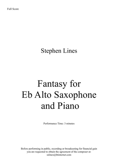 Fantasy for Eb Alto Saxophone and Piano
