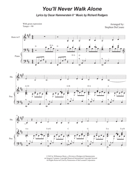 You'll Never Walk Alone (arr. Stephen DeCesare)