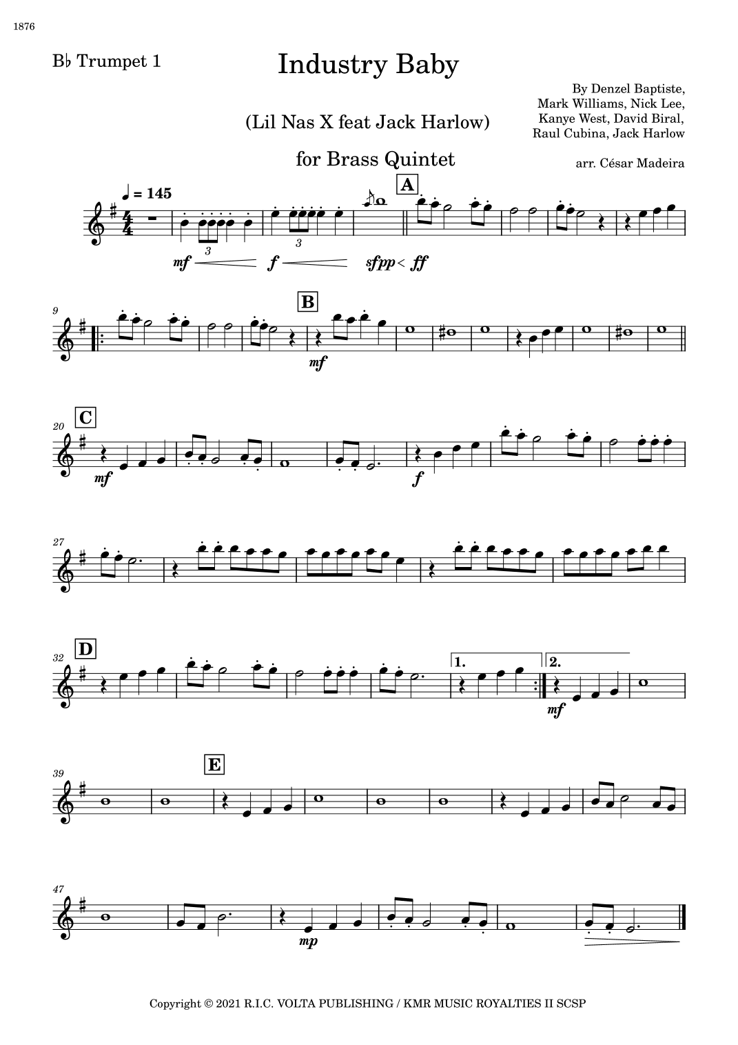 Industry Baby (arr. César Madeira)