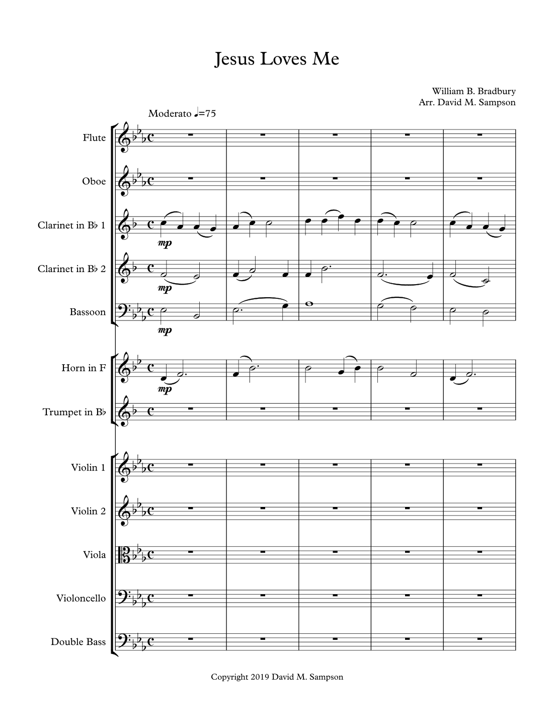 Jesus Loves Me (arr. David M. Sampson)