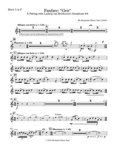 Fanfare: "Grit" - Horn 3 in F