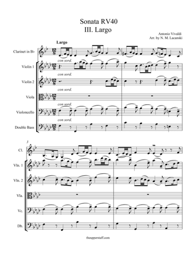 Sonata RV40 Movement III (arr. Nick Lacanski)