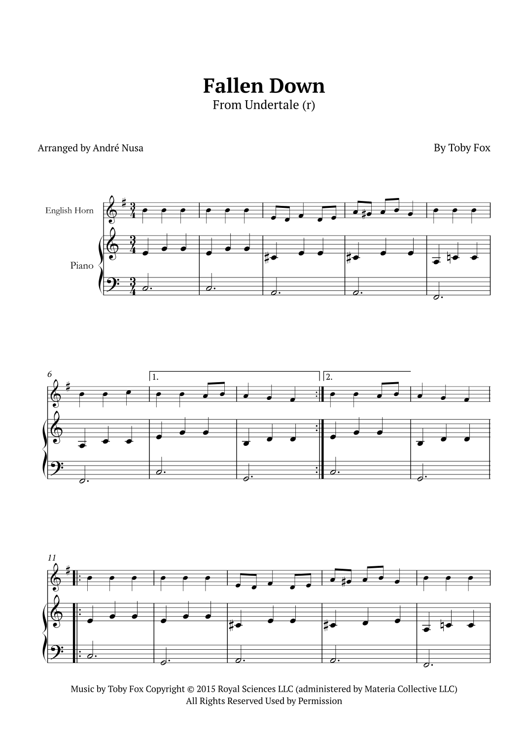 Fallen Down (arr. André Nusa)