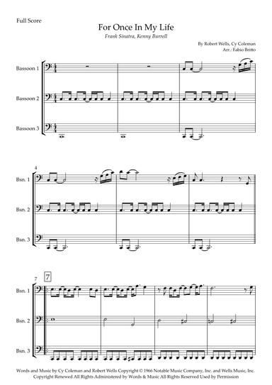 For Once In My Life (arr. Fabio Britto)