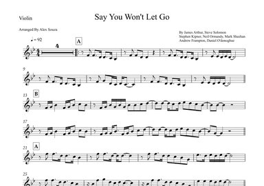 Say You Won't Let Go (arr. Alex Souza)