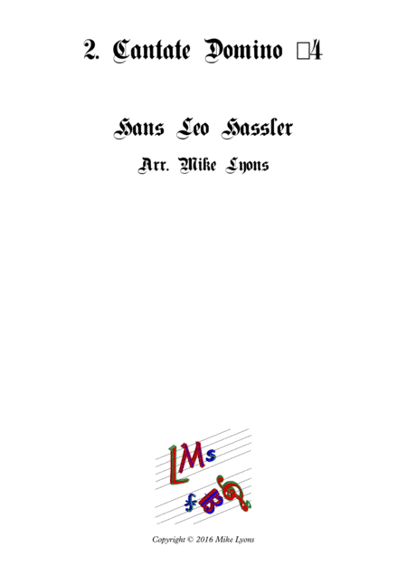 Cantate Domino - Cantiones Sacrae (Brass quartet) (arr. Mike Lyons)