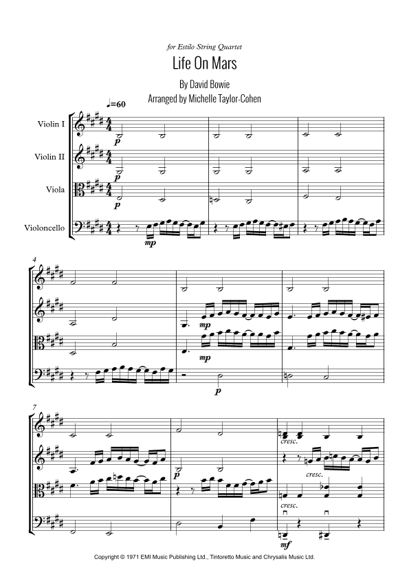 Life On Mars (arr. Michelle Taylor-Cohen)