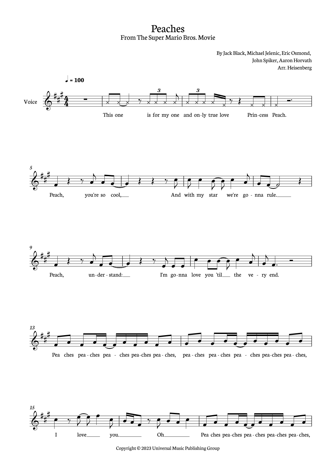 Peaches (arr. Heisenberg)