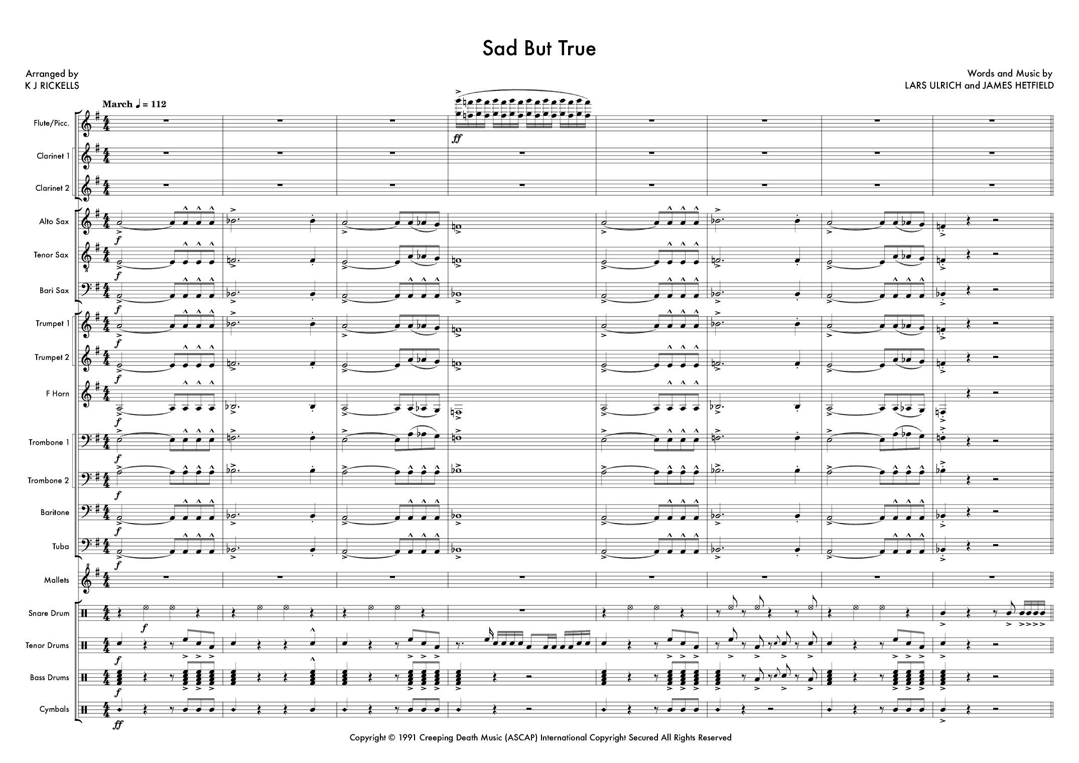 Sad But True (arr. K J Rickells)