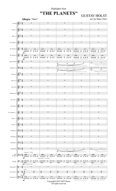 Highlights from The Planets - score (arr. Dane Teter)